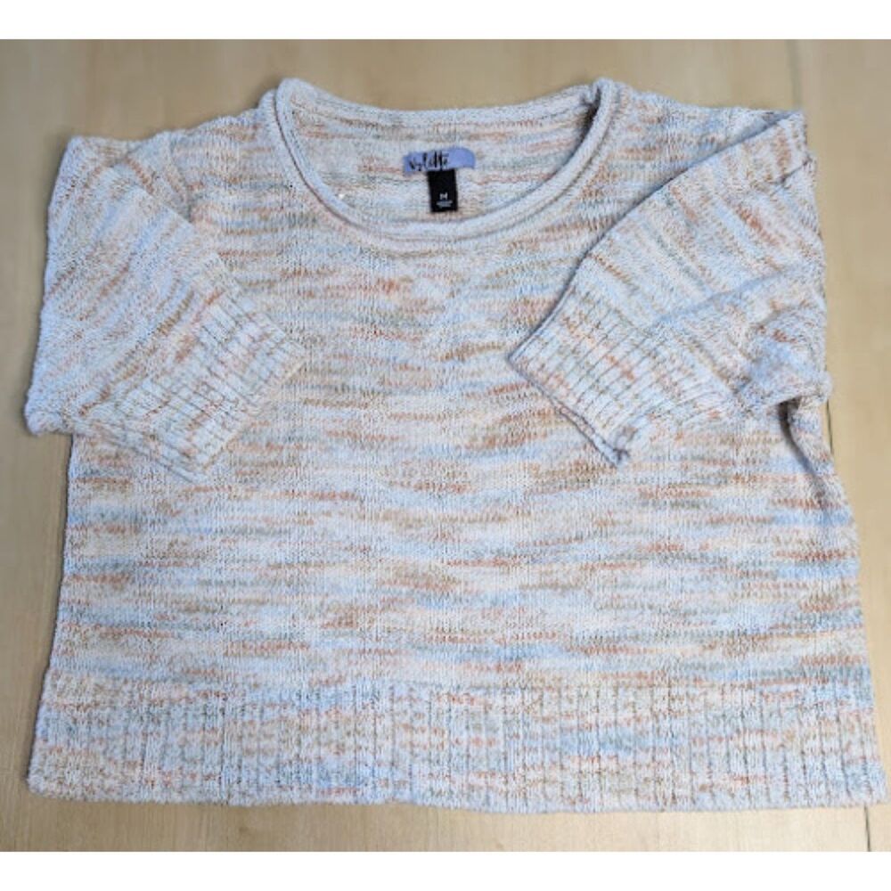Vylette Multicolor Knit Crop Sweater Women's Size Medium